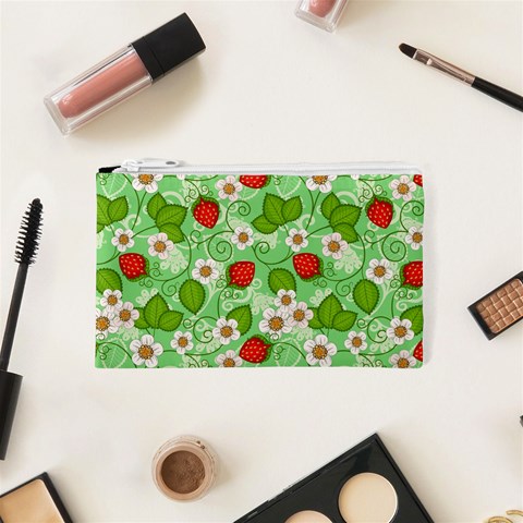 Strawberries Pattern Seamless Cosmetic Bag (XS) from ArtsNow.com Front