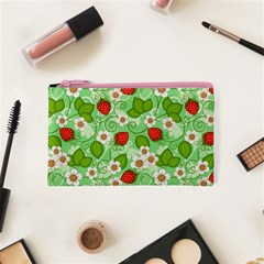 Strawberries Pattern Seamless Cosmetic Bag (XS) from ArtsNow.com Front