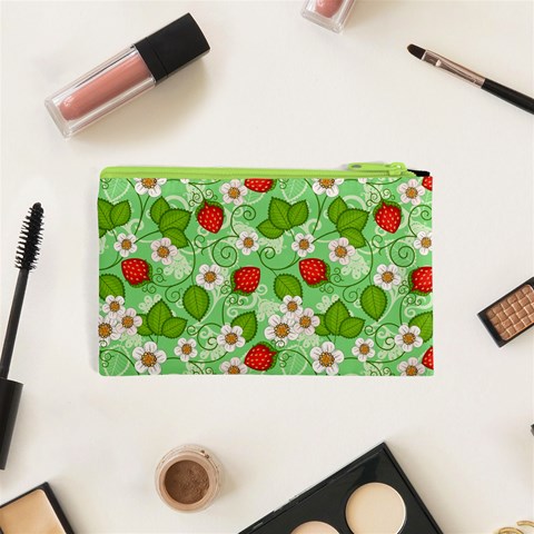 Strawberries Pattern Seamless Cosmetic Bag (XS) from ArtsNow.com Back