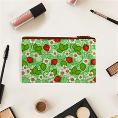 Strawberries Pattern Seamless Cosmetic Bag (XS) from ArtsNow.com Back