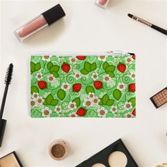 Strawberries Pattern Seamless Cosmetic Bag (XS) from ArtsNow.com Back