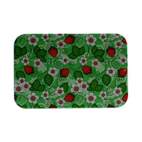 Strawberries Pattern Seamless Open Lid Metal Box (Silver)   from ArtsNow.com Front