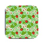 Strawberries Pattern Seamless Square Metal Box (Black)