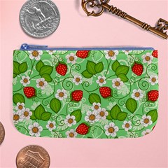 Strawberries Pattern Seamless Large Coin Purse from ArtsNow.com Front