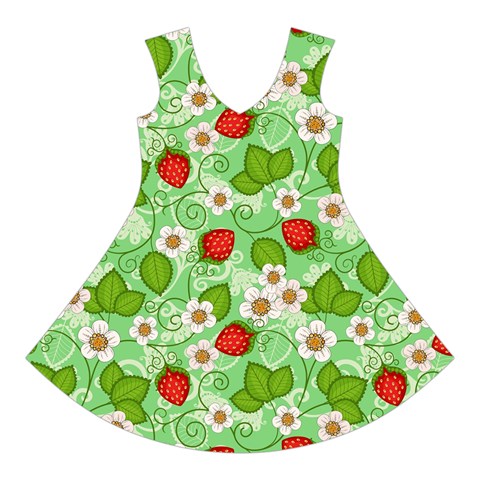 Strawberries Pattern Seamless Short Sleeve V Front