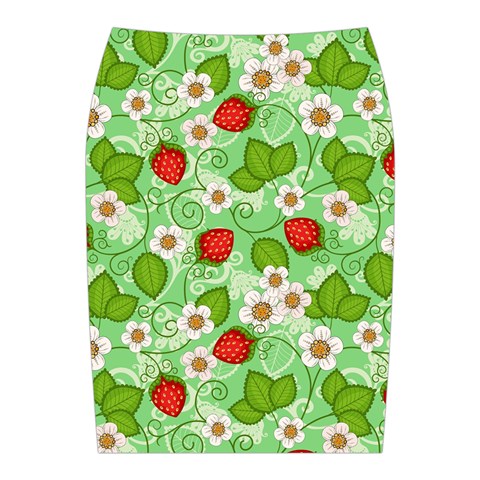 Strawberries Pattern Seamless Midi Wrap Pencil Skirt from ArtsNow.com Back