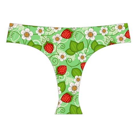 Strawberries Pattern Seamless Cross Back Hipster Bikini Set from ArtsNow.com Front Under