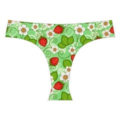 Strawberries Pattern Seamless Cross Back Hipster Bikini Set from ArtsNow.com Front Under