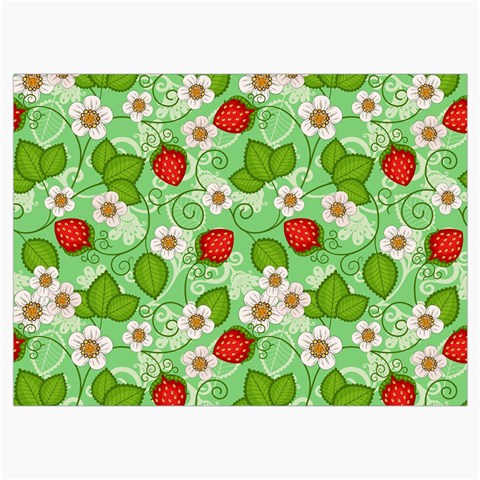 Strawberries Pattern Seamless Roll Up Canvas Pencil Holder (L) from ArtsNow.com Front