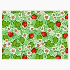 Strawberries Pattern Seamless Roll Up Canvas Pencil Holder (L) from ArtsNow.com Front