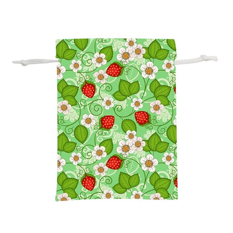 Strawberries Pattern Seamless Lightweight Drawstring Pouch (S) from ArtsNow.com Front