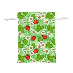 Strawberries Pattern Seamless Lightweight Drawstring Pouch (S) from ArtsNow.com Front