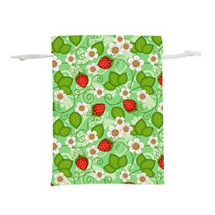 Strawberries Pattern Seamless Lightweight Drawstring Pouch (L) from ArtsNow.com Front