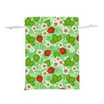 Strawberries Pattern Seamless Lightweight Drawstring Pouch (L)