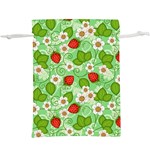 Strawberries Pattern Seamless Lightweight Drawstring Pouch (XL)