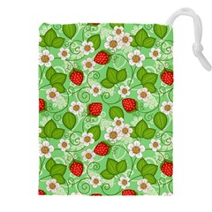 Strawberries Pattern Seamless Drawstring Pouch (4XL) from ArtsNow.com Front