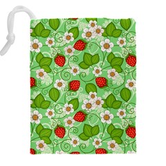 Strawberries Pattern Seamless Drawstring Pouch (4XL) from ArtsNow.com Back