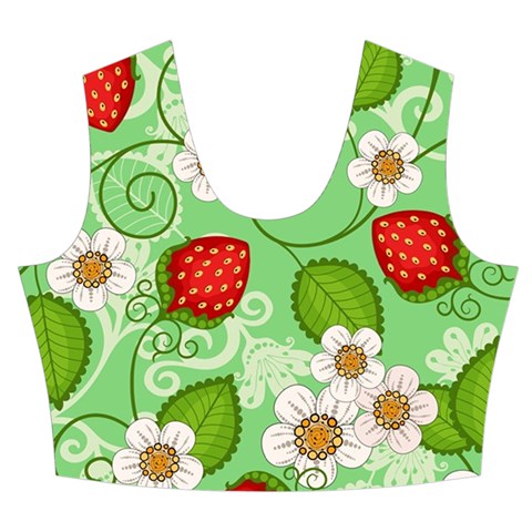 Strawberries Pattern Seamless Women s Crop Top Pleated Skater Rave Skirt from ArtsNow.com Front