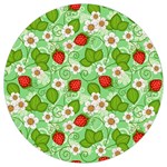 Strawberries Pattern Seamless Round Trivet