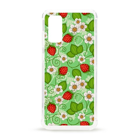 Strawberries Pattern Seamless Samsung Galaxy S20 6.2 Inch TPU UV Case from ArtsNow.com Front