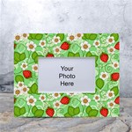 Strawberries Pattern Seamless White Tabletop Photo Frame 4 x6 