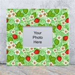 Strawberries Pattern Seamless White Wall Photo Frame 5  x 7 