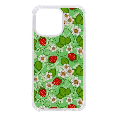 Strawberries Pattern Seamless iPhone 13 Pro TPU UV Print Case from ArtsNow.com Front