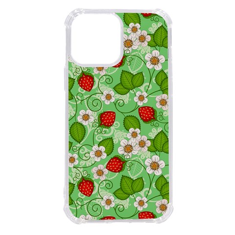 Strawberries Pattern Seamless iPhone 13 Pro Max TPU UV Print Case from ArtsNow.com Front