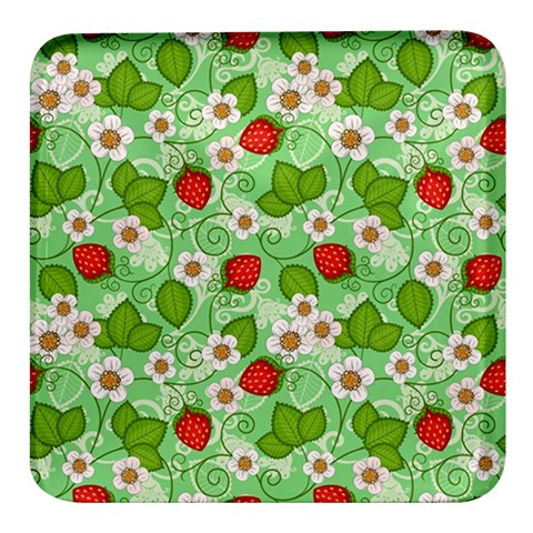 Strawberries Pattern Seamless Square Glass Fridge Magnet (4 pack) from ArtsNow.com Front