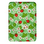 Strawberries Pattern Seamless Rectangular Glass Fridge Magnet (4 pack)