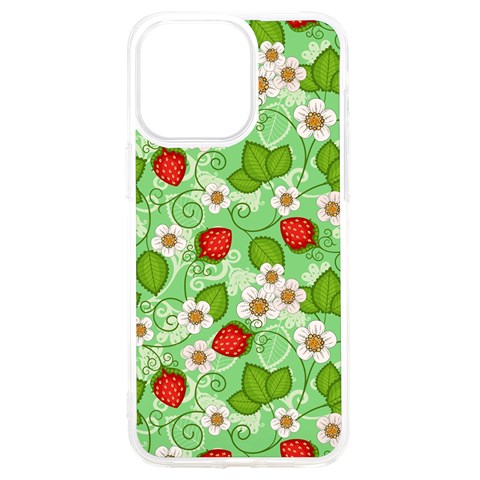 Strawberries Pattern Seamless iPhone 15 Pro Max TPU UV Print Case from ArtsNow.com Front