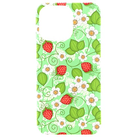 Strawberries Pattern Seamless iPhone 15 Pro Max Black UV Print PC Hardshell Case from ArtsNow.com Front