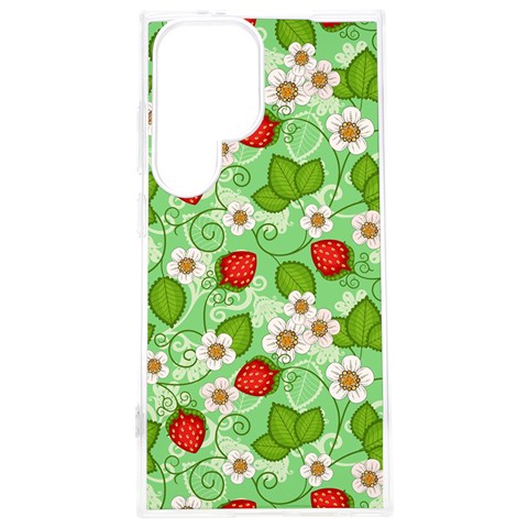 Strawberries Pattern Seamless Samsung Galaxy S24 Plus 6.7 Inch TPU UV Case from ArtsNow.com Front