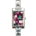 Christmas Santa Claus Rectangle Italian Charm Watch