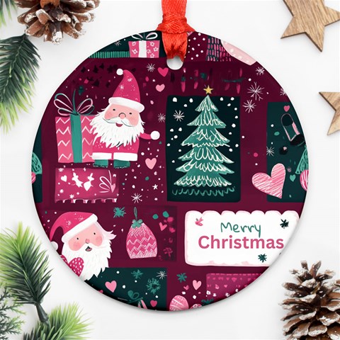 Christmas Santa Claus Ornament (Round) from ArtsNow.com Front