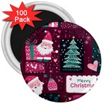 Christmas Santa Claus 3  Magnets (100 pack)