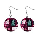 Christmas Santa Claus Mini Button Earrings