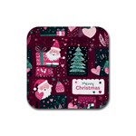 Christmas Santa Claus Rubber Coaster (Square)