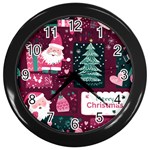 Christmas Santa Claus Wall Clock (Black)