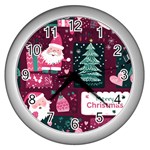 Christmas Santa Claus Wall Clock (Silver)