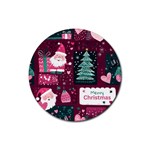 Christmas Santa Claus Rubber Coaster (Round)