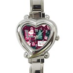 Christmas Santa Claus Heart Italian Charm Watch