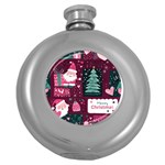 Christmas Santa Claus Round Hip Flask (5 oz)