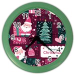 Christmas Santa Claus Color Wall Clock