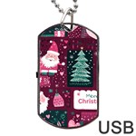 Christmas Santa Claus Dog Tag USB Flash (One Side)