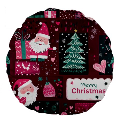 Christmas Santa Claus Large 18  Premium Round Cushions from ArtsNow.com Front