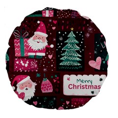 Christmas Santa Claus Large 18  Premium Round Cushions from ArtsNow.com Front