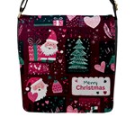 Christmas Santa Claus Flap Closure Messenger Bag (L)