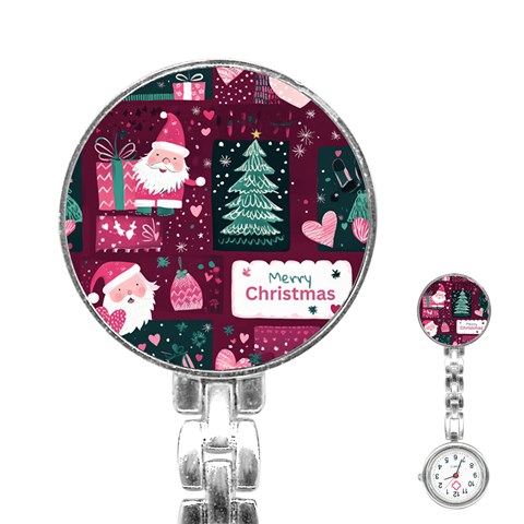 Christmas Santa Claus Stainless Steel Nurses Watch from ArtsNow.com Front