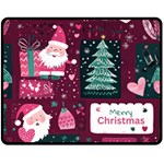 Christmas Santa Claus Two Sides Fleece Blanket (Medium)